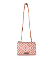 Myra | Tribal Hollow Cotton & Leather Crossbody Bag in Terra Cider  *FINAL SALE*