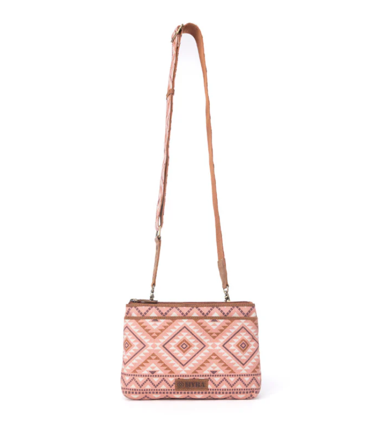 Myra | Tribal Hollow Cotton & Leather Crossbody Bag in Terra Cider  *FINAL SALE*