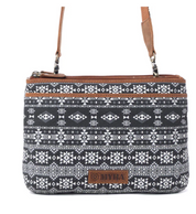 Myra | Tribal Hollow Cotton & Leather Crossbody Bag in Midnight Onyx  *FINAL SALE*