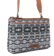 Myra | Tribal Hollow Cotton & Leather Crossbody Bag in Midnight Onyx  *FINAL SALE*