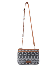 Myra | Tribal Hollow Cotton & Leather Crossbody Bag in Midnight Onyx  *FINAL SALE*