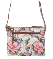 Myra | Wildflower Trail Cotton & Leather Crossbody Bag in Vintage Rose *FINAL SALE*