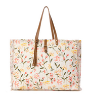 Myra | Brookside Cotton & Leather Weekender Bag in Blush Cream *FINAL SALE*