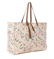 Myra | Brookside Cotton & Leather Weekender Bag in Blush Cream *FINAL SALE*