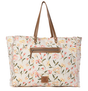 Myra | Brookside Cotton & Leather Weekender Bag in Blush Cream *FINAL SALE*