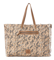 Myra | Brookside Cotton & Leather Weekender Bag in Warm Tan *FINAL SALE*