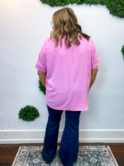 Float Away Dolman Top in Candy Pink