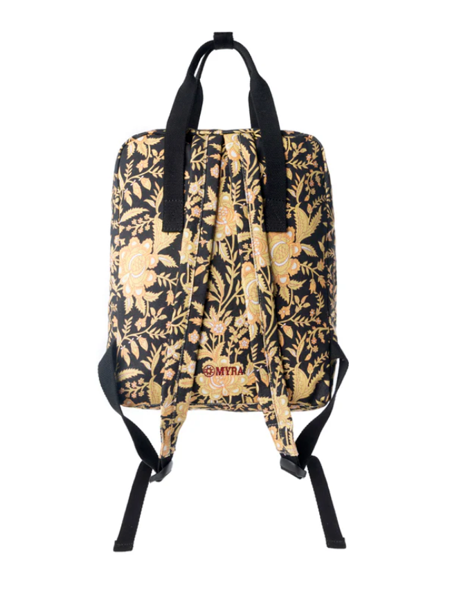 Myra | Pine Meadow Cotton & Leather Crossbody Bag in Black & Cream Floral *FINAL SALE*