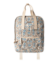 Myra | Pine Meadow Cotton & Leather Crossbody Bag in Natural & Blue Floral *FINAL SALE*