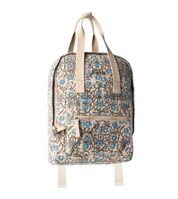 Myra | Pine Meadow Cotton & Leather Crossbody Bag in Natural & Blue Floral *FINAL SALE*