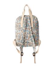 Myra | Pine Meadow Cotton & Leather Crossbody Bag in Natural & Blue Floral *FINAL SALE*