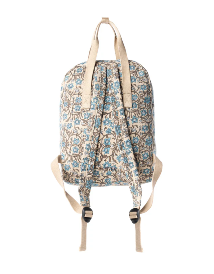 Myra | Pine Meadow Cotton & Leather Crossbody Bag in Natural & Blue Floral *FINAL SALE*
