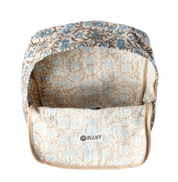 Myra | Pine Meadow Cotton & Leather Crossbody Bag in Natural & Blue Floral *FINAL SALE*