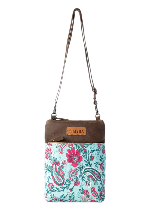 Myra | Paisley Spring Floral Crossbody Bag in Turquoise *FINAL SALE*