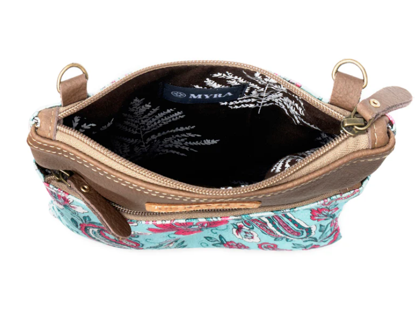 Myra | Paisley Spring Floral Crossbody Bag in Turquoise *FINAL SALE*