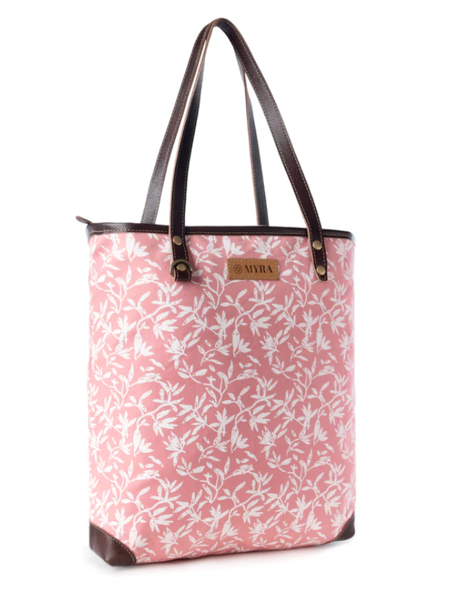 Myra | Rose Vine Vintage Tote Bag in Pink *FINAL SALE*