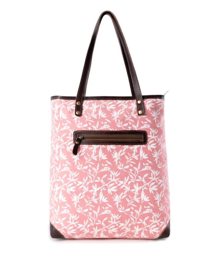 Myra | Rose Vine Vintage Tote Bag in Pink *FINAL SALE*