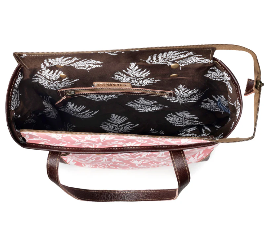 Myra | Rose Vine Vintage Tote Bag in Pink *FINAL SALE*