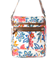 Myra | Folkflora Upcycled Canvas Concealed Carry Bag in White *FINAL SALE*