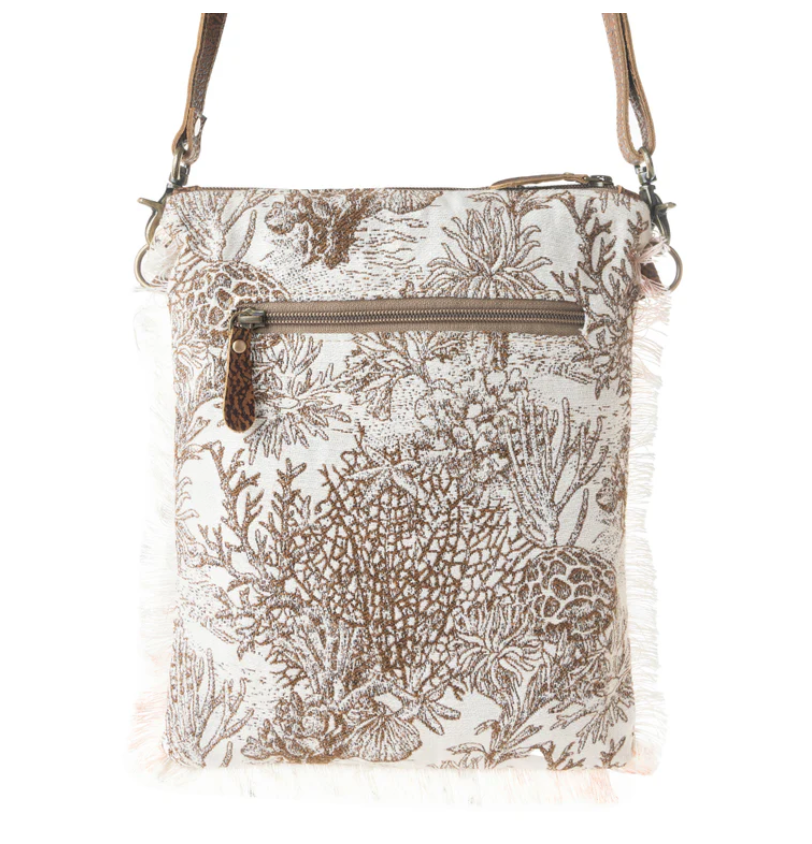 Myra | Loom Tapestry Vintage Crossbody Bag in White *FINAL SALE*