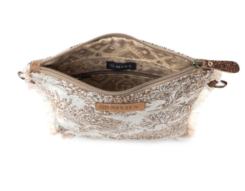 Myra | Loom Tapestry Vintage Crossbody Bag in White *FINAL SALE*