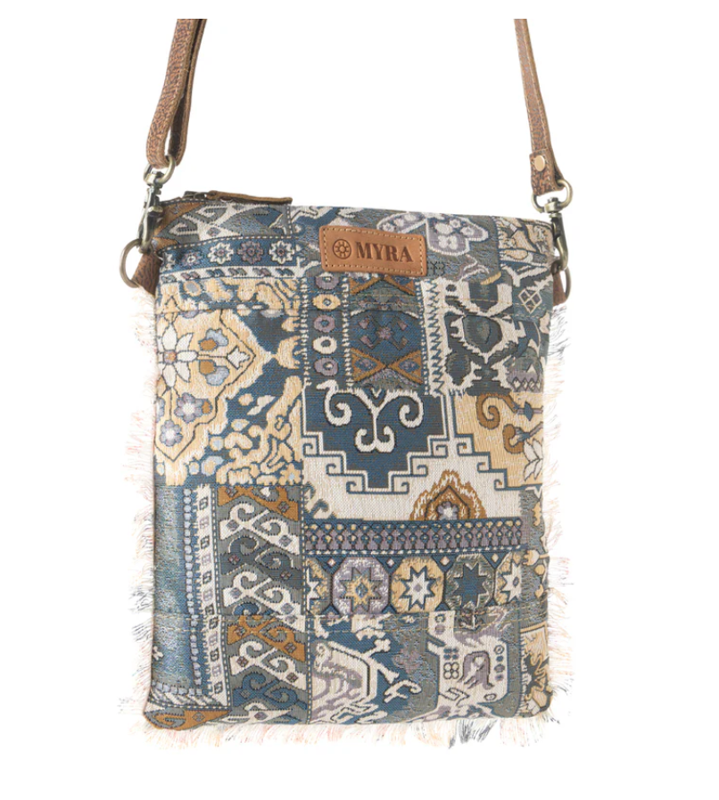 Myra | Loom Tapestry Vintage Crossbody Bag in Indigo *FINAL SALE*