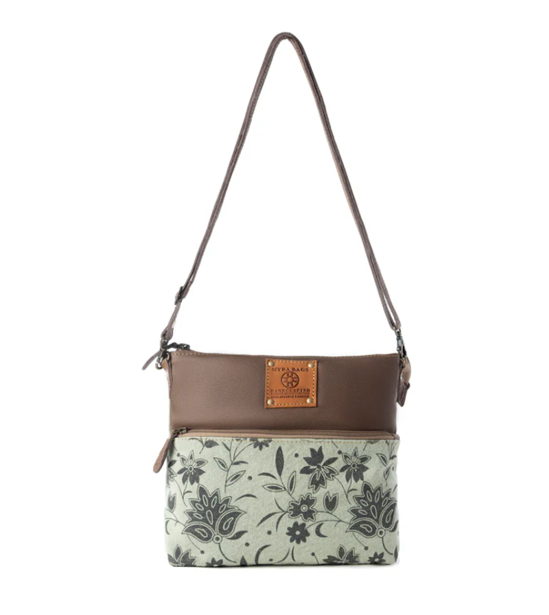 Myra | Wildprint Trail Vintage Crossbody Bag in Sage *FINAL SALE*