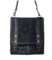 Myra | Dustrider Upcycled Canvas Vintage Style Concealed-Carry Bag in Black  *FINAL SALE*