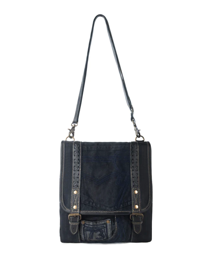 Myra | Dustrider Upcycled Canvas Vintage Style Concealed-Carry Bag in Black  *FINAL SALE*