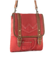 Myra | Dustrider Upcycled Canvas Vintage Style Concealed-Carry Bag in Red *FINAL SALE*