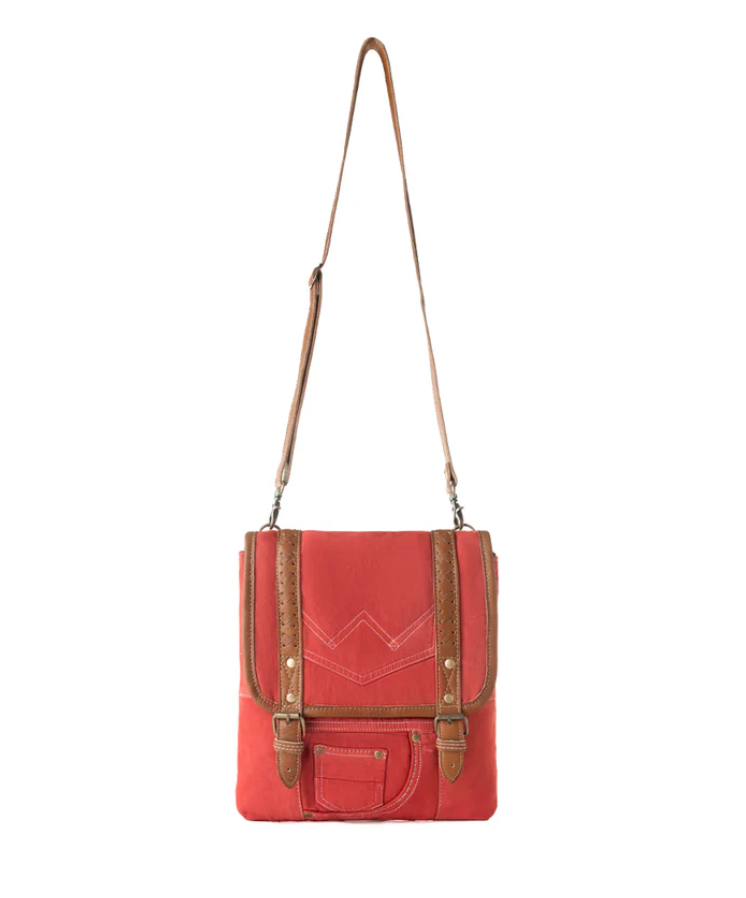 Myra | Dustrider Upcycled Canvas Vintage Style Concealed-Carry Bag in Red *FINAL SALE*