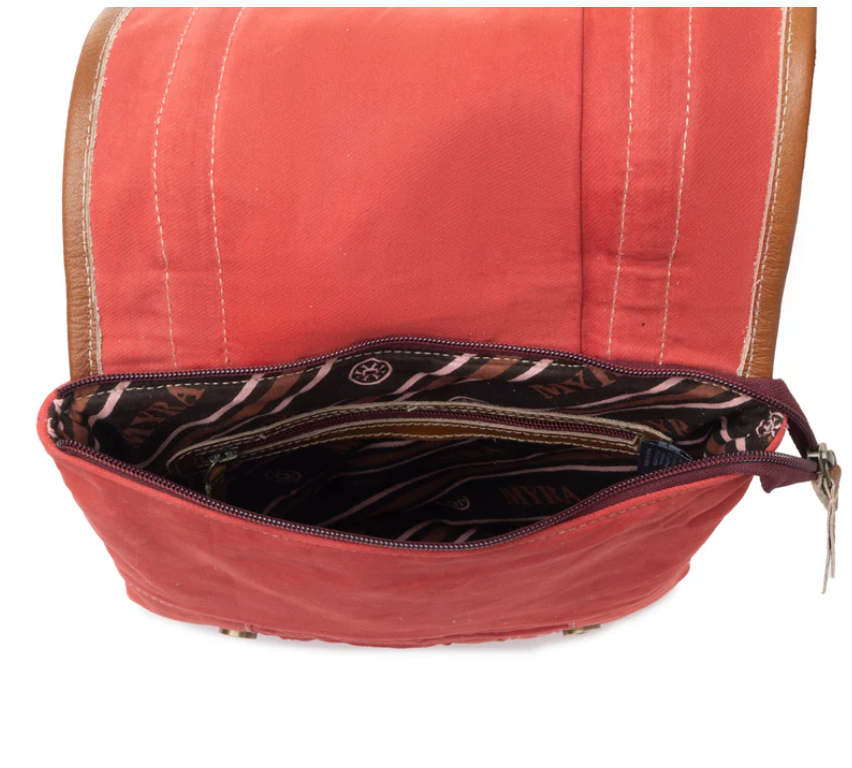 Myra | Dustrider Upcycled Canvas Vintage Style Concealed-Carry Bag in Red *FINAL SALE*