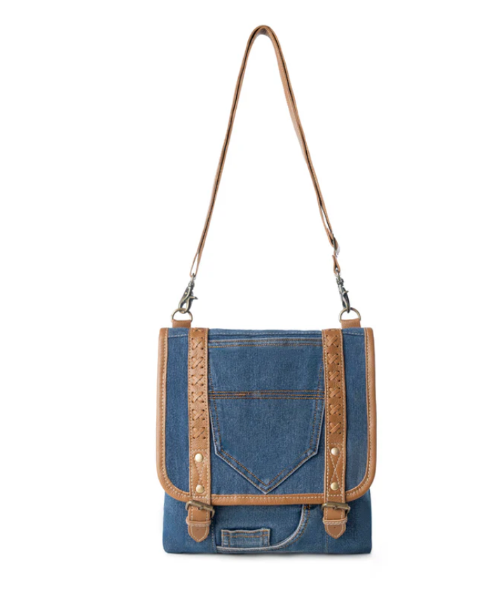 Myra | Dustrider Upcycled Canvas Vintage Style Concealed-Carry Bag in Denim Blue *FINAL SALE*
