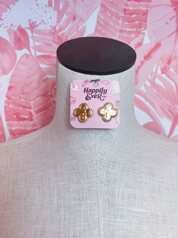 Textured Clover Dome Stud Earrings in Gold *Final Sale*