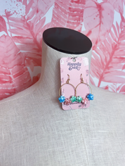 Colorful Ceramic Flower Drop Earrings in Multi *Final Sale*