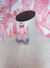 Colorful Ceramic Flower Drop Earrings in Multi *Final Sale*