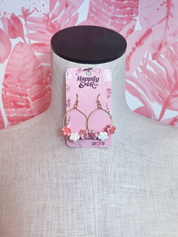 Colorful Ceramic Flower Drop Earrings in Pink *Final Sale*