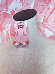 Colorful Ceramic Flower Drop Earrings in Pink *Final Sale*