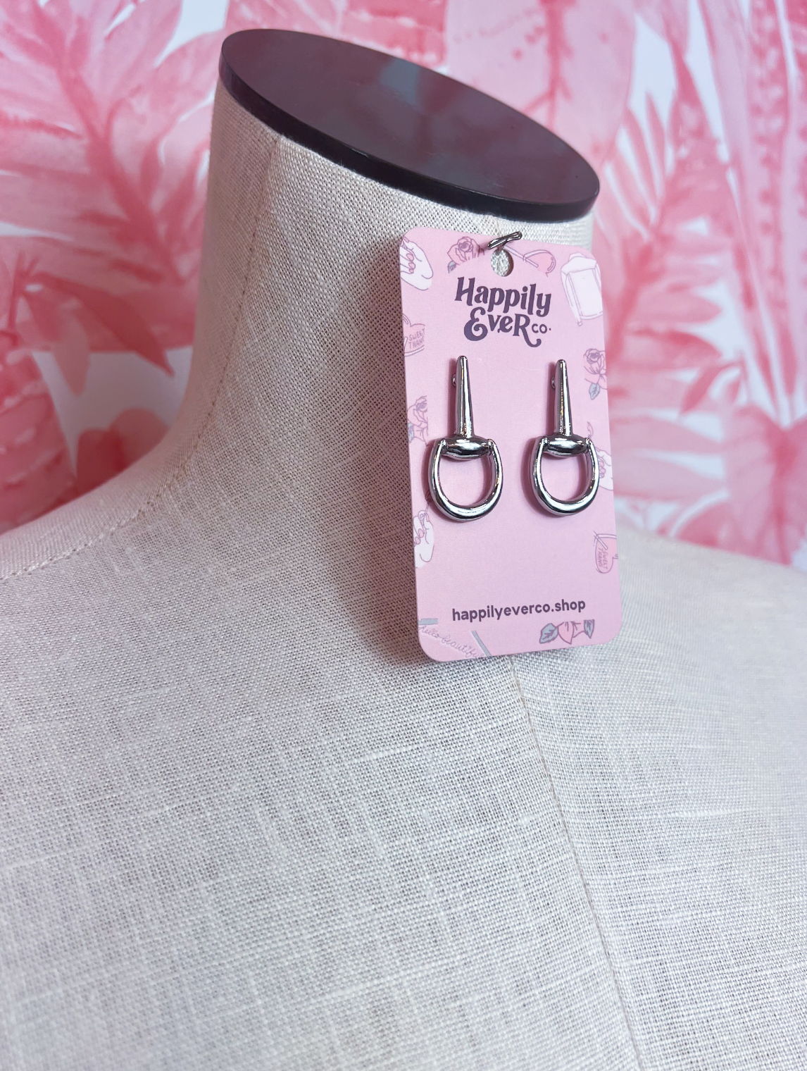 Metal Horsebit Post Earrings in Silver *Final Sale*