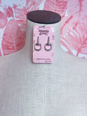 Metal Horsebit Post Earrings in Silver *Final Sale*