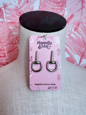 Metal Horsebit Post Earrings in Silver *Final Sale*