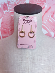 Metal Horsebit Post Earrings in Gold *Final Sale*