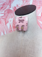 Two-Tone Metal Knot Hoop Earrings *Final Sale*
