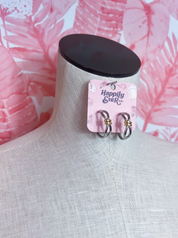 Two-Tone Metal Knot Hoop Earrings *Final Sale*