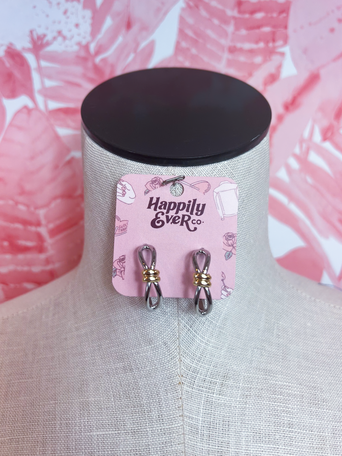 Two-Tone Metal Knot Hoop Earrings *Final Sale*