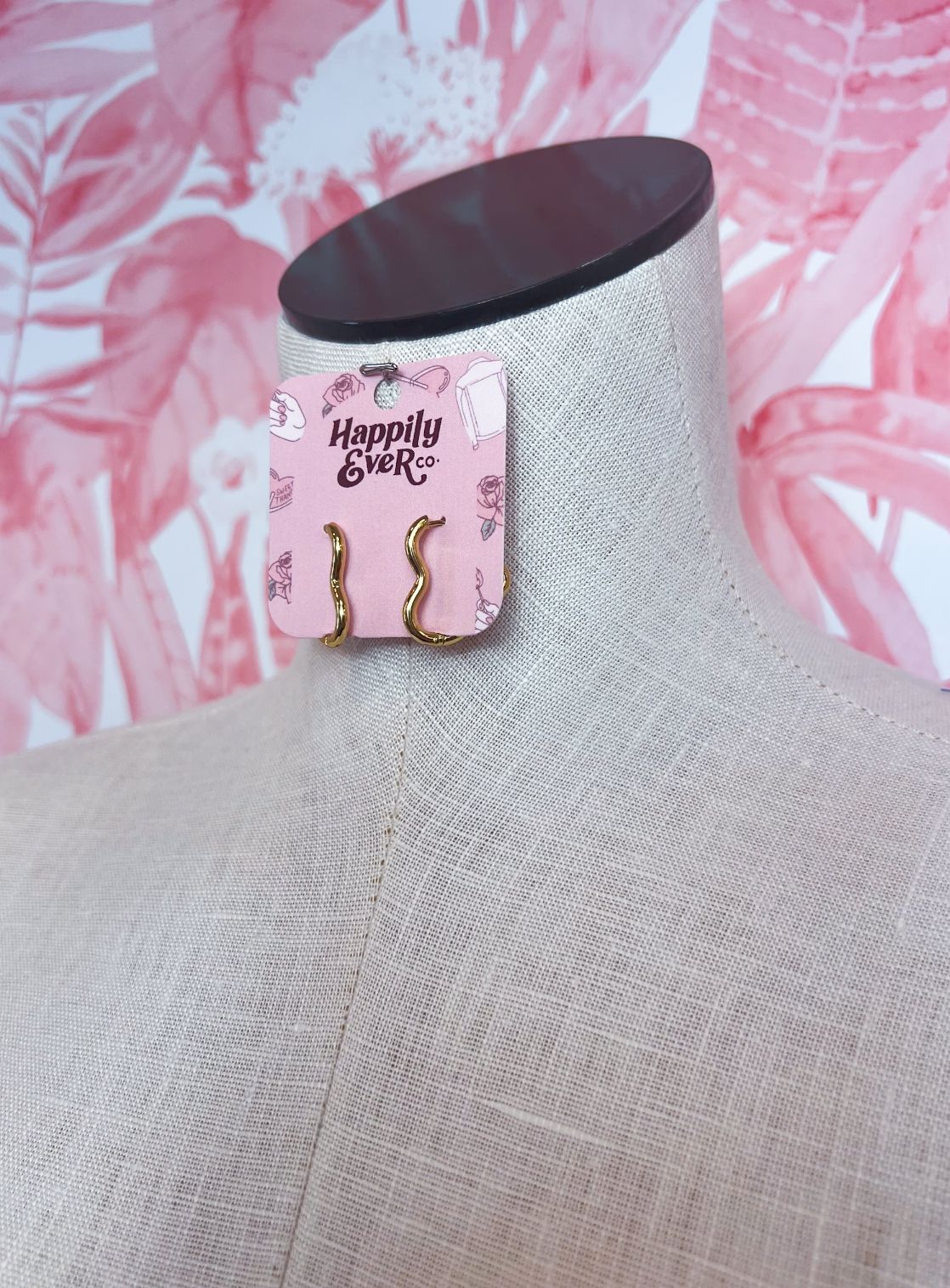 Stainless Steel Heart Hoop Huggie Earrings in Gold *Final Sale*