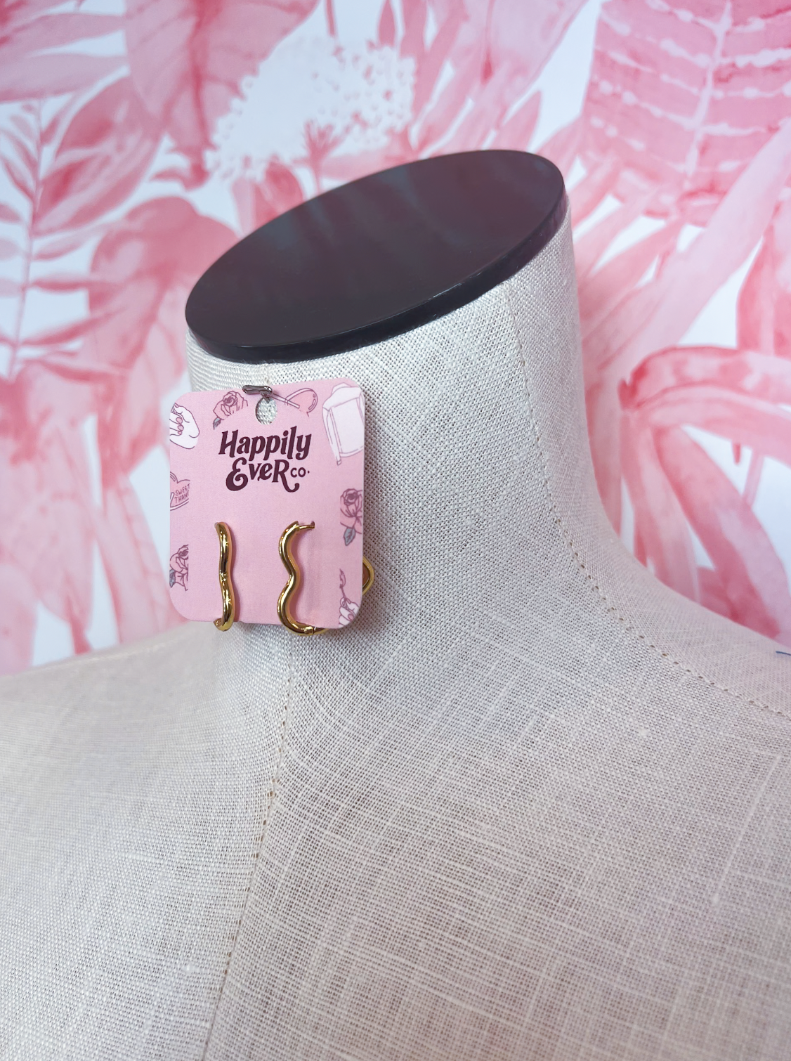 Stainless Steel Heart Hoop Huggie Earrings in Gold *Final Sale*