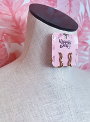 Stainless Steel Heart Hoop Huggie Earrings in Gold *Final Sale*