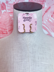 Stainless Steel Heart Hoop Huggie Earrings in Gold *Final Sale*
