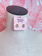 Teardrop Medium Stone Stud Earrings *Final Sale*